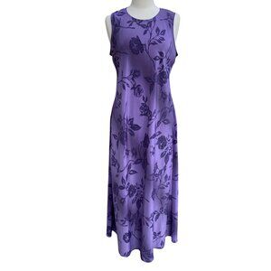 Vintage Lisa Jo Floral Maxi Dress Purple Whimsigoth Sleeveless Wedding 90s-15/16